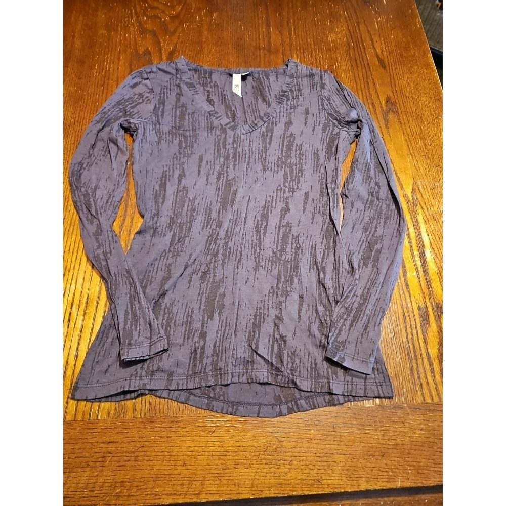 BKE Sheer Knit Long Sleeve L  Grunge Gothcore Distressed Layering Top Brown(A687